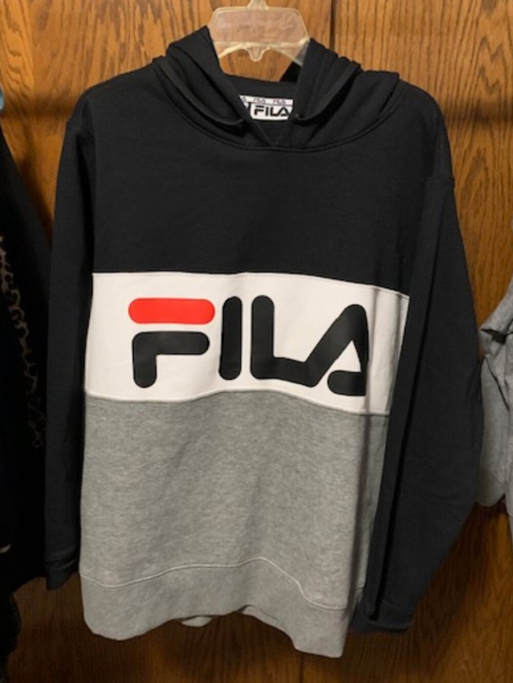 Like New black, white and gray Fila Hoodie